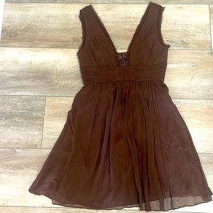 BCBG MAXAZRIA SIZE 8 brown silk dress